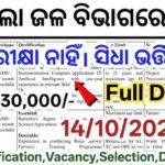 Odisha Water Department Recruitment 2025 – Apply Offline for Various Posts
