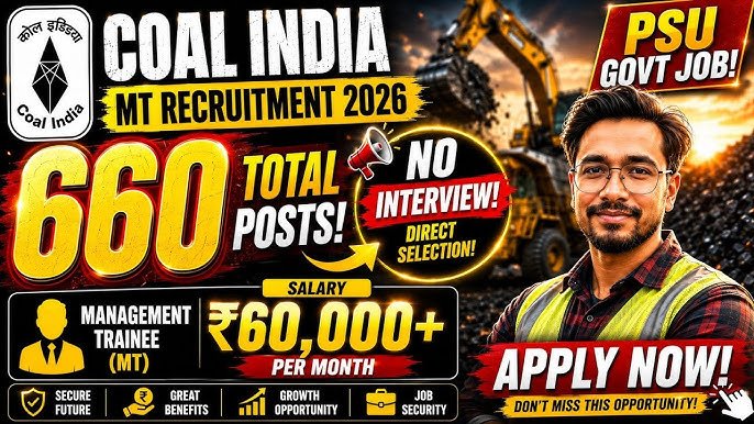 Coal India Limited Recruitment 2026 Notification Out For 500+ Post in Odisha